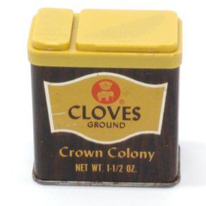 Crown Colony Cloves Ground Spice Tin Safeway Stores 1975 Kitchen Decor Vintage